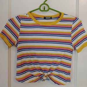 90s striped crop top